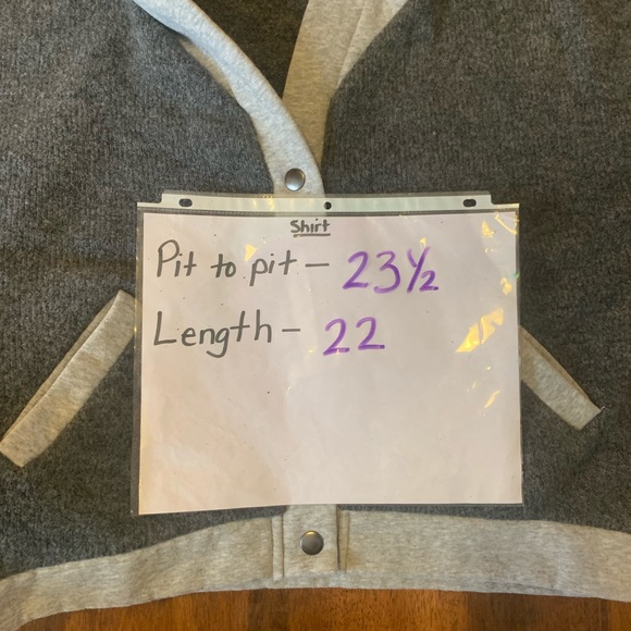 Vintage Havana Varsity Jacket Medium Two-toned Gray Snaps Pockets Hood - Picture 5 of 9